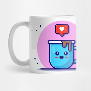 Cute Coffee With Love Sign Cartoon Vector Icon Illustration Mug